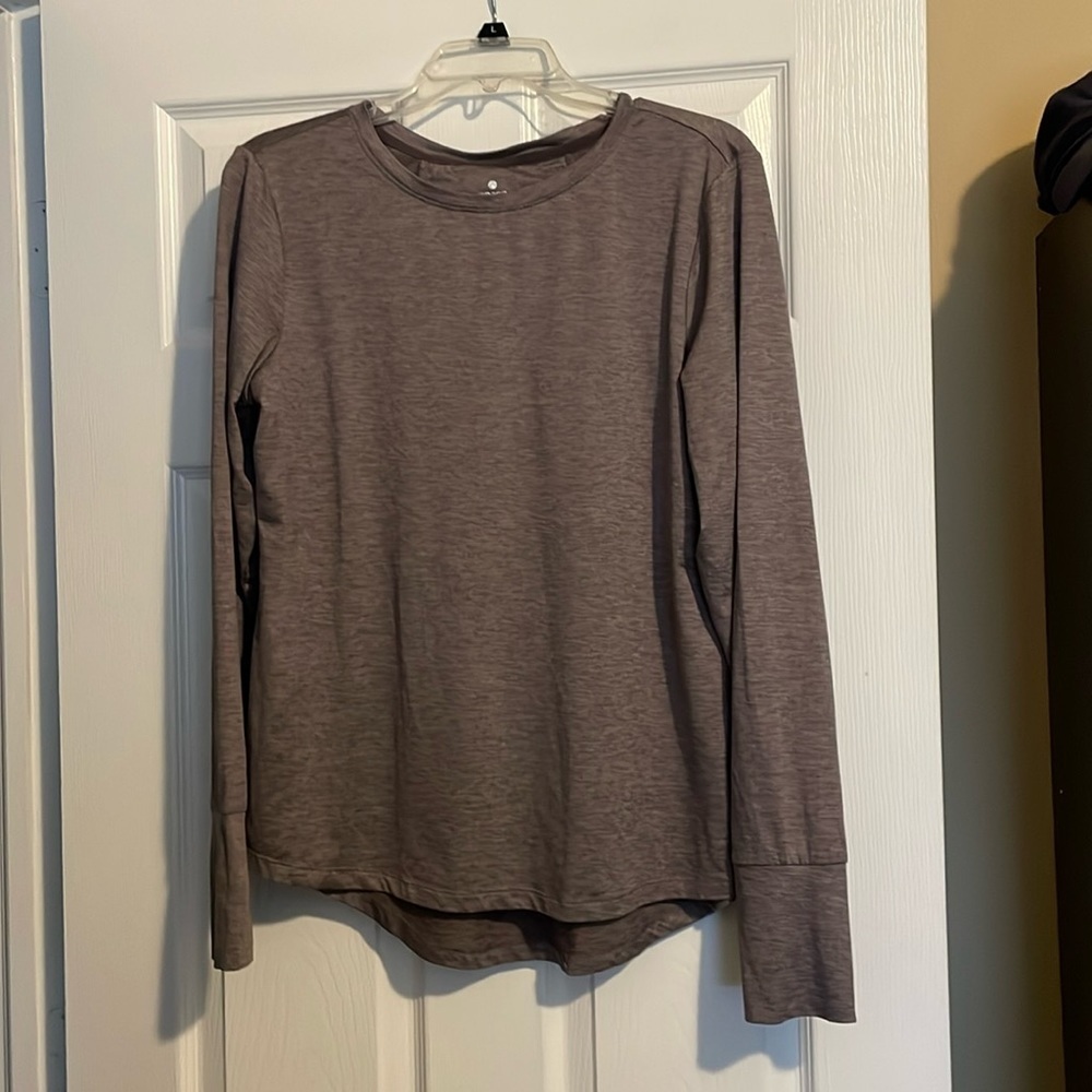 Apana women’s purple long sleeve yoga shirt size large